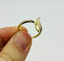 375 9ct Real Yellow Gold Diamond Snake Stackable Ring ALL SIZES Brand New