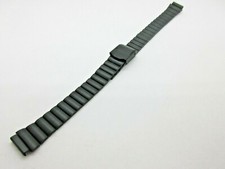 Matt Black  Stainless Steel 10mm Watch Strap Adjustable Sliding Clasp