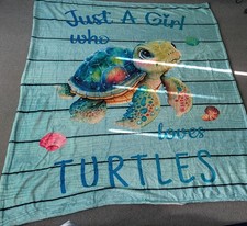 Throw Blanket for Sofas Couch Bed sea turtle theme 125cm x 150cm