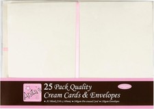 Anita's Plain, Blank Cards & Envelopes, A5, Cream, Pack of 25, for Cream 