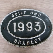 Vintage Cast Iron Name Plate Sign Plaque BWB Bradley British Water Board Sign 