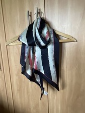 Laura Ashley Gorgeous Pure Silk Long Beautiful Design Land/Sea Scape. Few Flaws