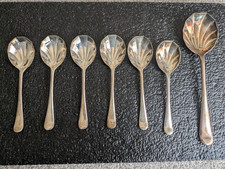 7 x EPNS Shell Spoons Silver