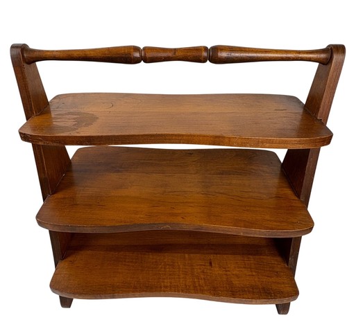 Vtg wooden tier shelf - 3-tier,