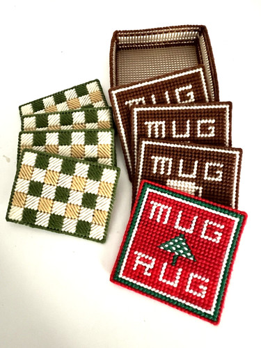 Vtg coasters handmade - vtg., yarn