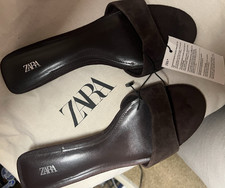 ZARA Women's Brown Suede Slide