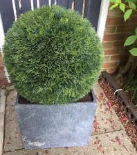 XL Artificial Topiary Ball Round Fake Boxwood Topiary Leaf Plants 90x55x55cm