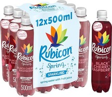 RUBICON Spring Black Cherry Raspberry | 12 x 500ml Bottles | Flavoured Sparkling