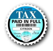 Novelty Fun Tax Disc