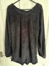Ladies Black Fluffy Pullover