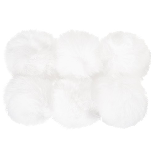 6pcs faux fur pom poms - fur,