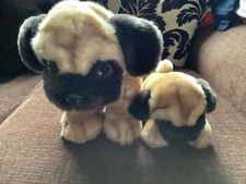 2 x Keel Toys, Signature Cuddle Puppies - Pugs - Mother and Pup