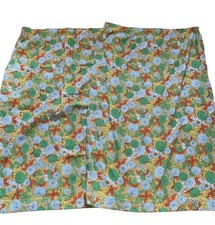 70's/60's Vintage Floral Curtains 2 Panels  W75x 122 4ft X2 Avocado Green MCM