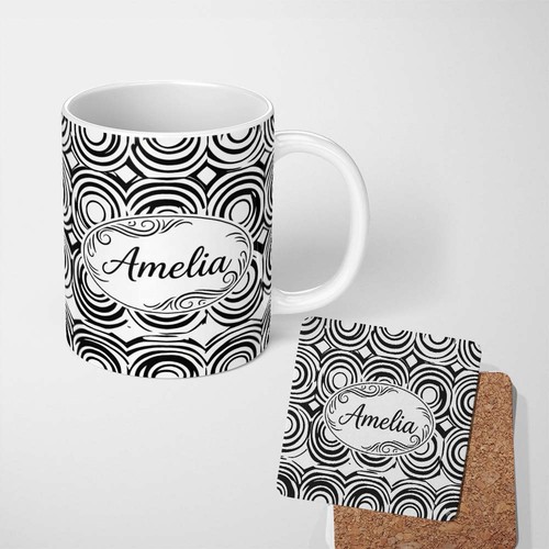 11oz tea coffee - tea, geometric