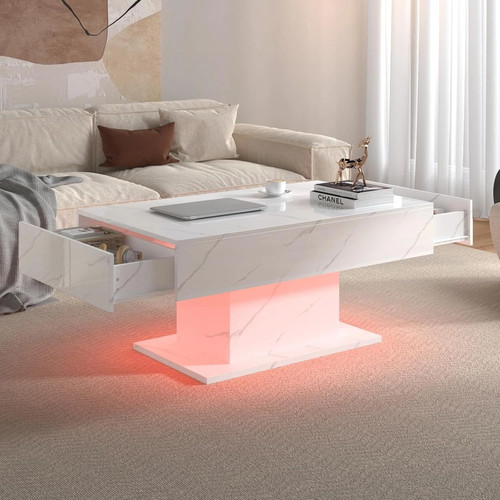 High gloss led coffee table - gloss,