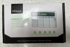 HiQuick 4 Bay LCD 9 Volt V Charger for 9V NiMH NiCD Li-ion Rechargeable Battery