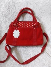 Earth Squared Shoulder Bag Red With Polka Dot Accent