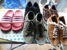 Joblot mens shoes/trainers/sliders x 5 pairs Penguin/Adidas/Unbranded size 9 