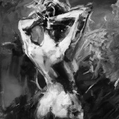 Original naked woman painting - naked,