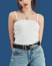 Unif “Royal Hybrids” Bub Top Off White cotton tank top XS