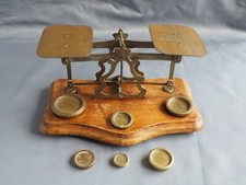 Antique original Postal Rate Letter Scales with weights & Postal rate Plate