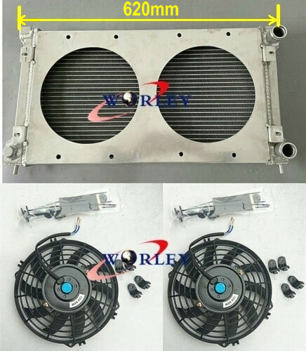 2row aluminum radiator - aluminum, &shroud