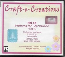 CRAFT-E-CREATIONS.  CHRISTMAS PARCHMENT PATTERNS ON CD