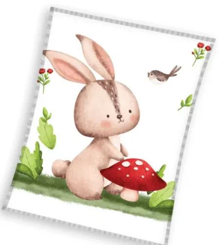 Rabbit forest coral fleece - rabbit,