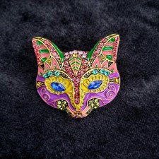 Statement cat mask brooch - statement,