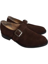 Samuel Windsor Brown Suede Monk Strap Loafers UK Size 8