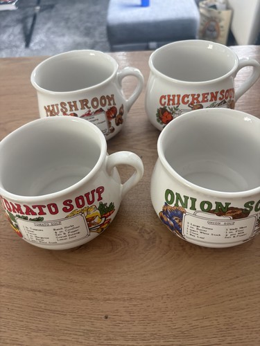 Set vintage ceramic soup - vintage,