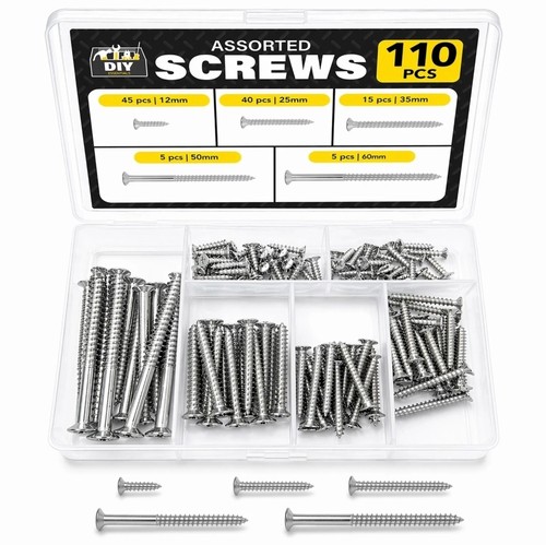 110pk assorted wood - assorted, screws