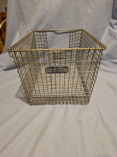 Vintage wire gym locker basket - vintage,