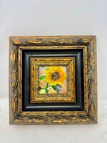 Sunflower oil painting framed - oil,