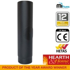 Stove Pipe Vitreous Enamel Matt Black Flue Pipe Stoves 1000mm With Door