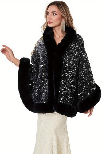 Colour faux fur shawl - faux, coat