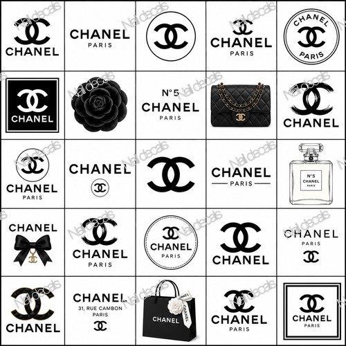 Chanel nail decals clear - nail,