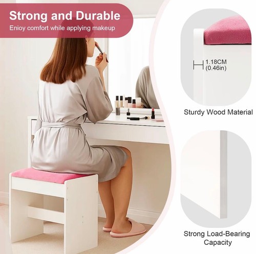 Padded vanity stool chair - vanity,