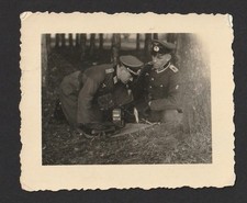 WW2 German Wehrmacht Original Photo Officers with FF33 Field Telephone