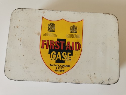 Vintage first aid tin wallace - aid,