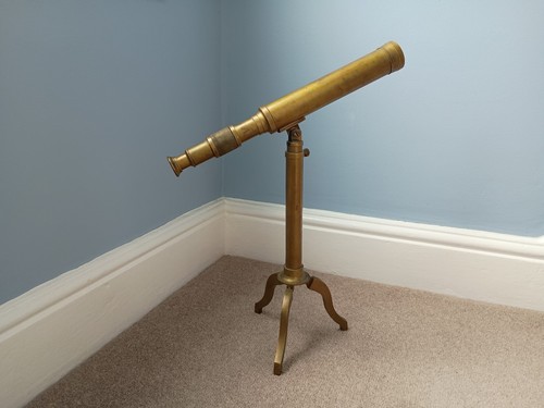 Brass desk telescope - desk, on