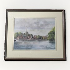 Ken Messer Framed Print-Abingdon Oxfordshire-View Over River Thames