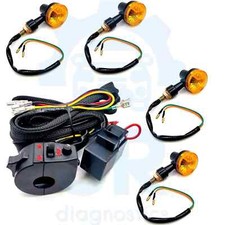 4X UNIVERSAL MOTORCYCLE INDICATOR WIRING LOOM HARNESS KIT RELAY TURN SIGNALS