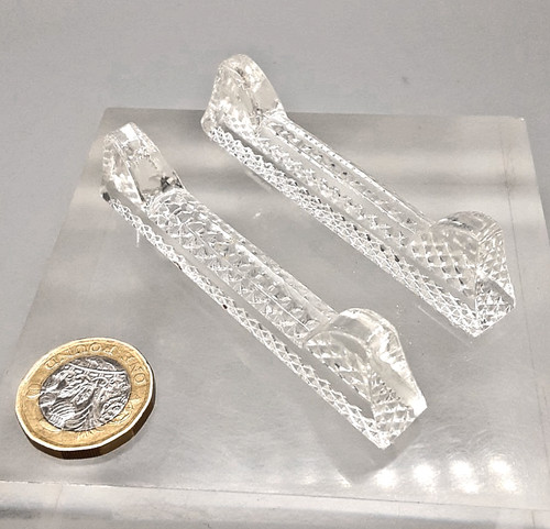 Pair vintage crystal - pair, cut