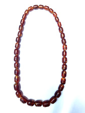 Amber Necklace: small pieces of raw amber in resin beads. Approx 73cm & 115 gr 