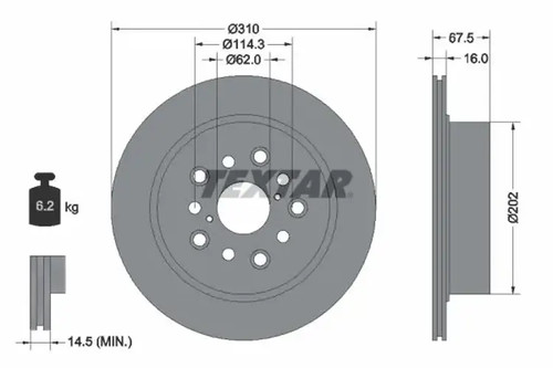 Brake disc internally - 2x,