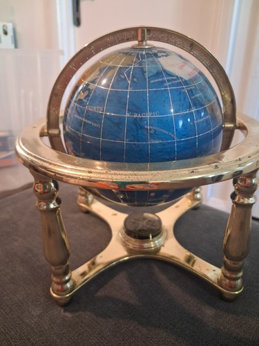 Dark blue gemstone globe with - blue,