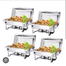 DISPLAY4TOP Rectangle Chafing  Dish 4 Pack Stainless Steel