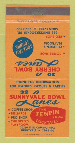 Matchbook cover sunnyvale - -,
