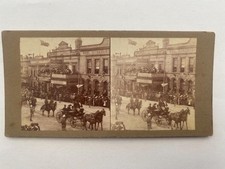 1800s Australia Stereoview Photograph Dukes Visit Street View Melbourne